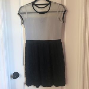 Two Tone Belted Dress